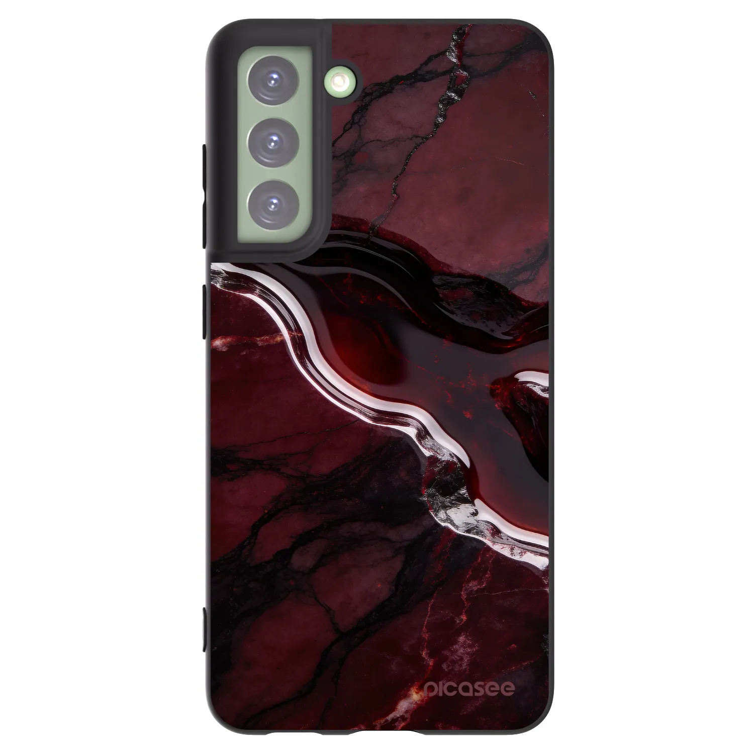 Picasee Samsung Galaxy S21 FE 5G Hülle - Schwarzes Silikon - Cherry stone