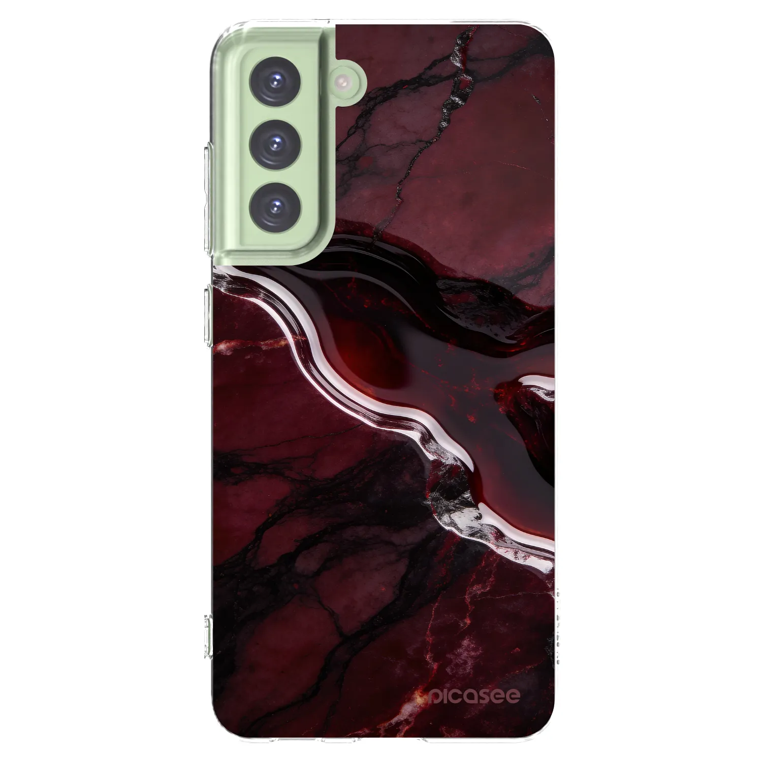 Picasee Samsung Galaxy S21 FE 5G Hülle - Transparentes Silikon - Cherry stone