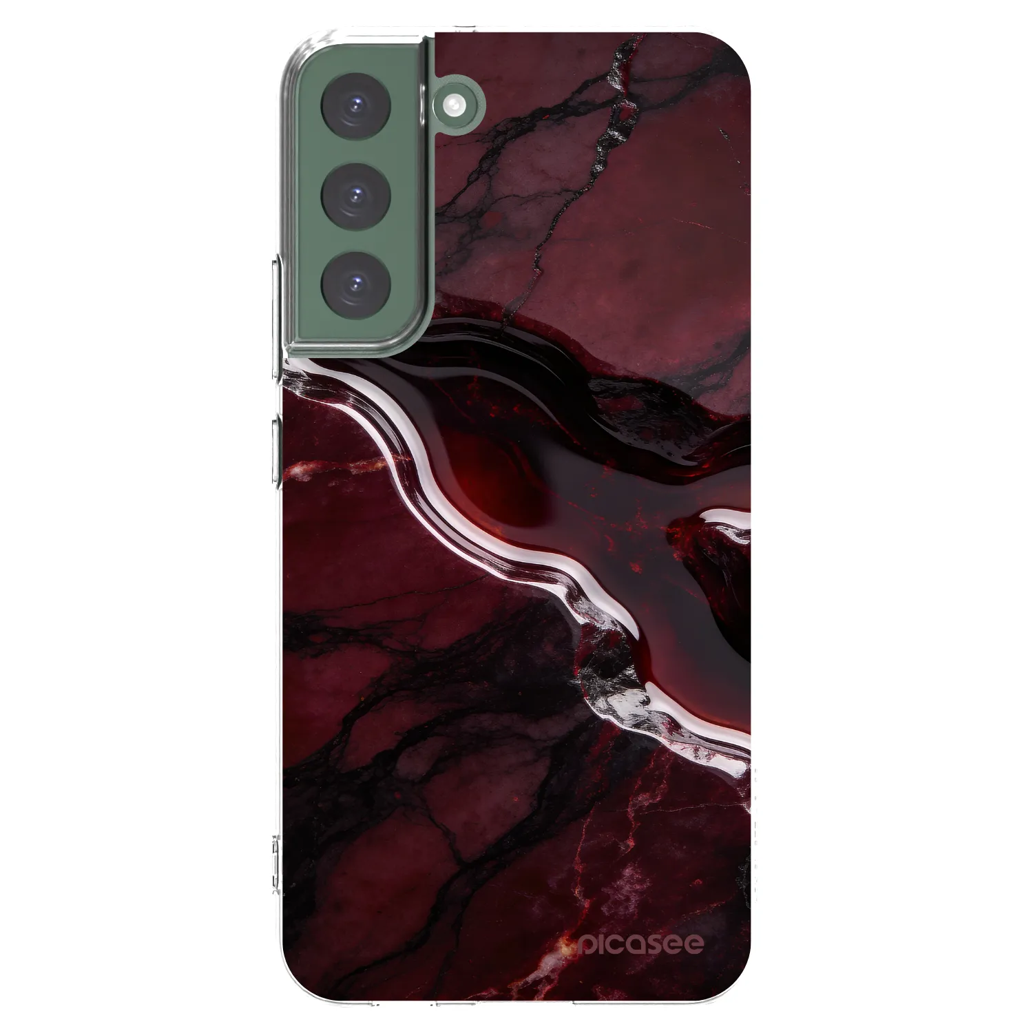 Picasee Samsung Galaxy S22+ 5G Hülle - Transparentes Silikon - Cherry stone