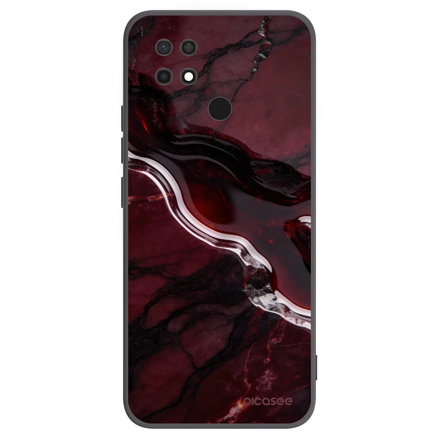 Picasee Xiaomi Redmi 10C Hülle - Schwarzes Silikon - Cherry stone