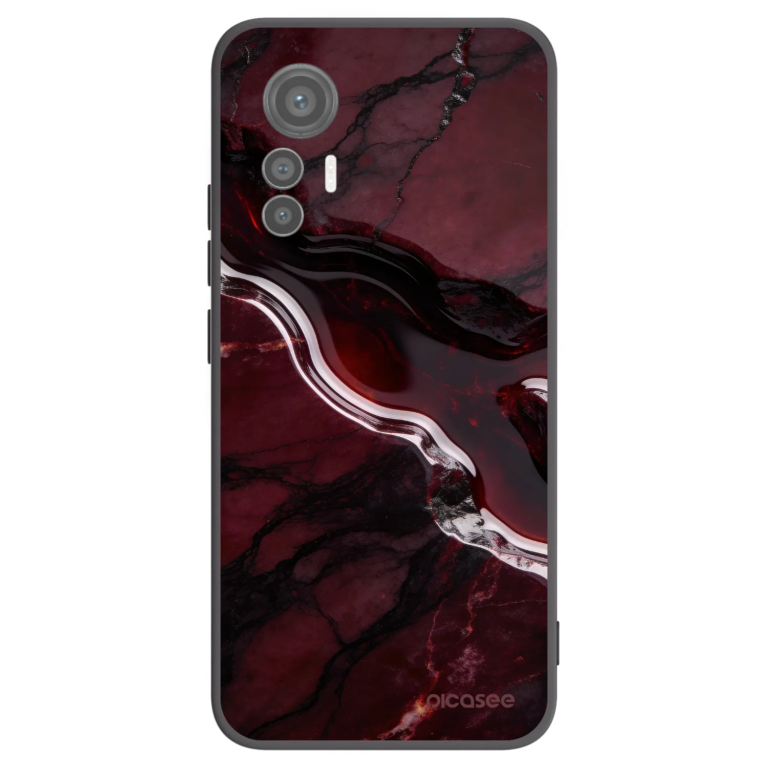Picasee Xiaomi 12 Lite Hülle - Schwarzes Silikon - Cherry stone
