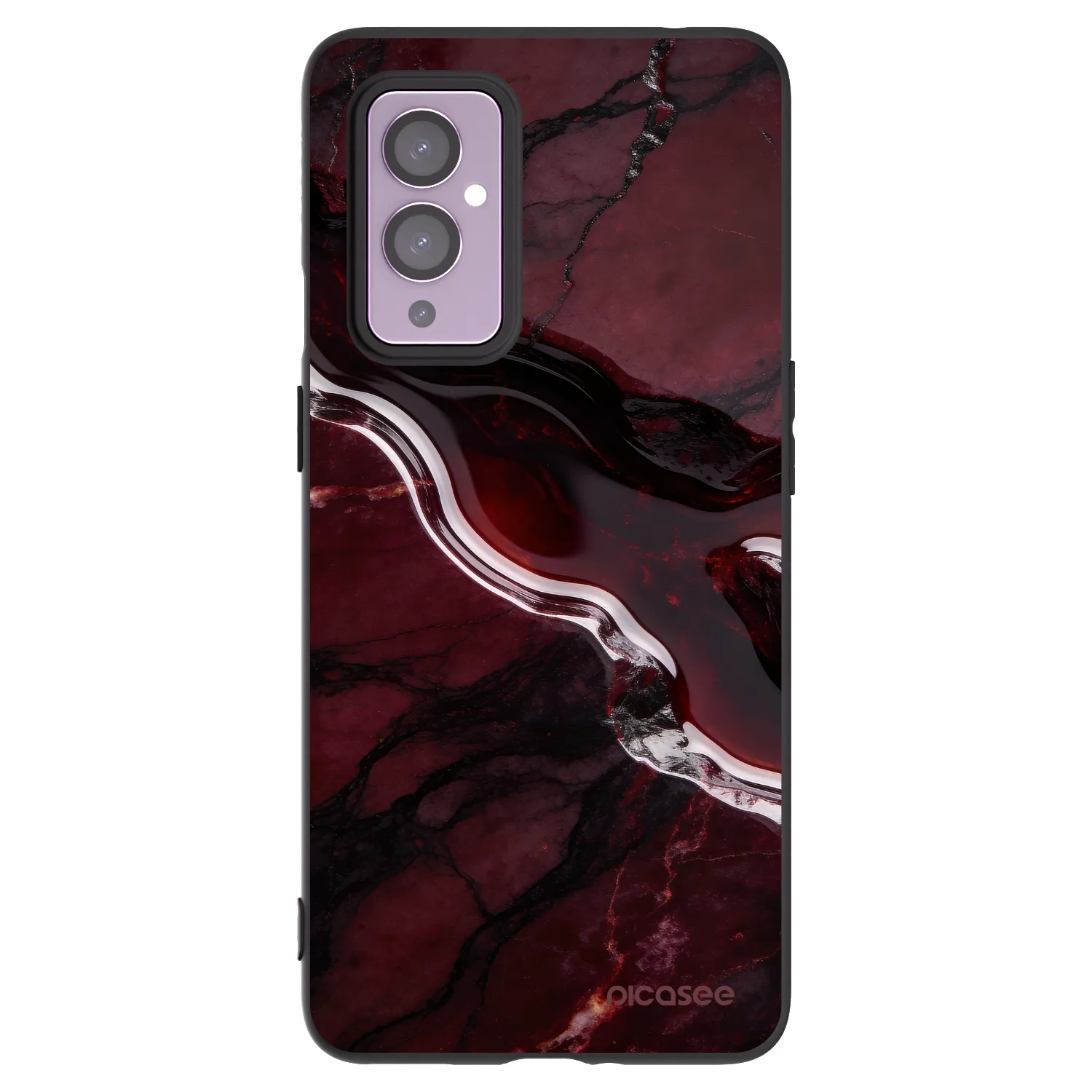 Picasee OnePlus 9 Hülle - Schwarzes Silikon - Cherry stone