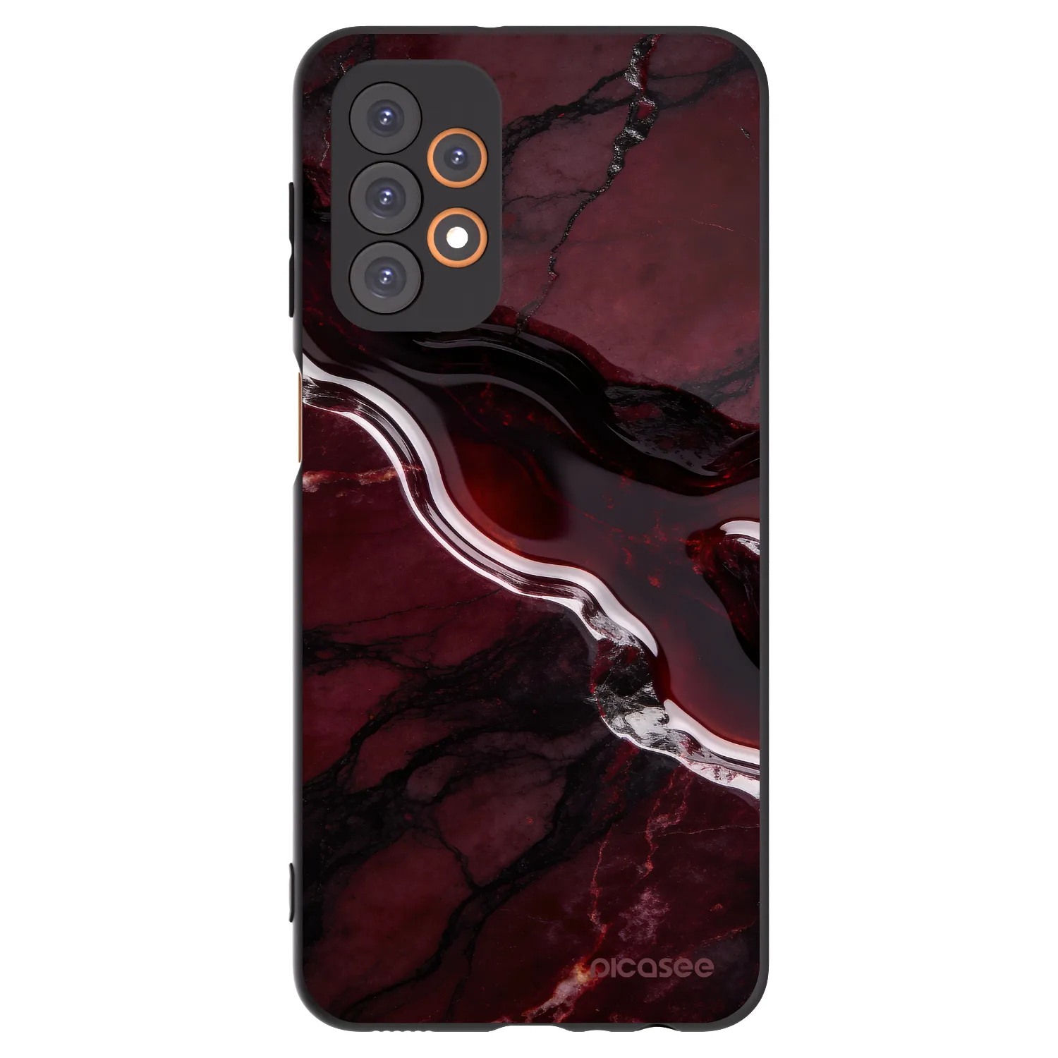 Picasee Samsung Galaxy A23 A235F 4G Hülle - Schwarzes Silikon - Cherry stone