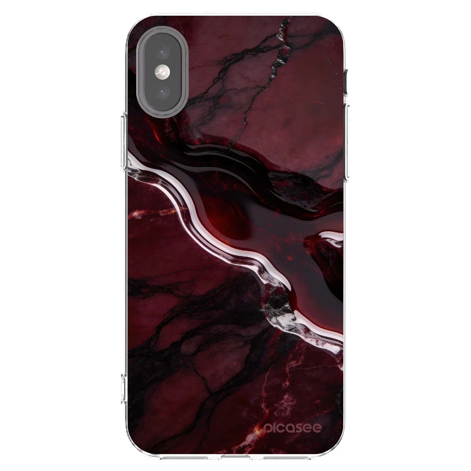 Picasee Apple iPhone X/XS Hülle - Transparentes Silikon - Cherry stone