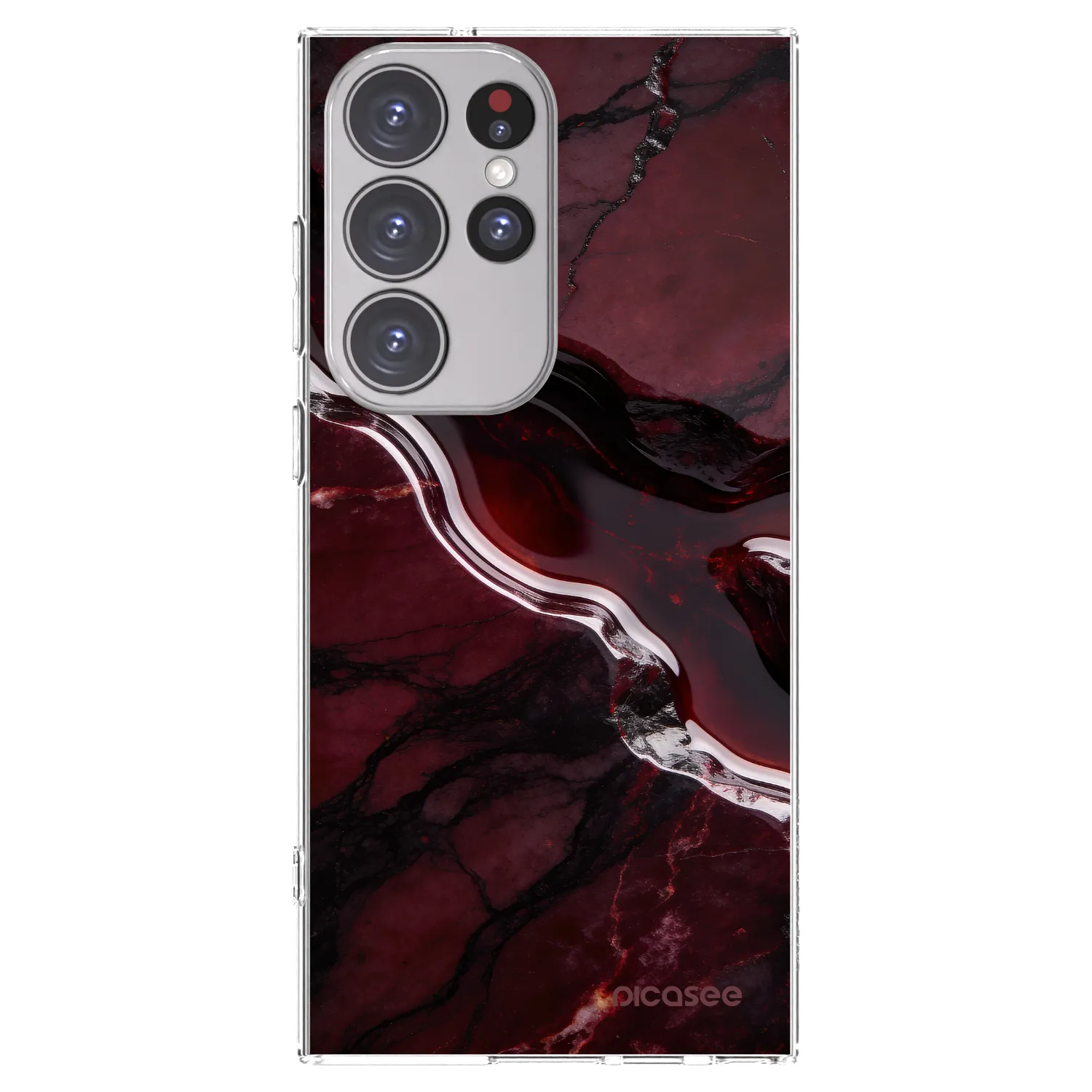 Picasee Samsung Galaxy S23 Ultra 5G Hülle - Transparentes Silikon - Cherry stone