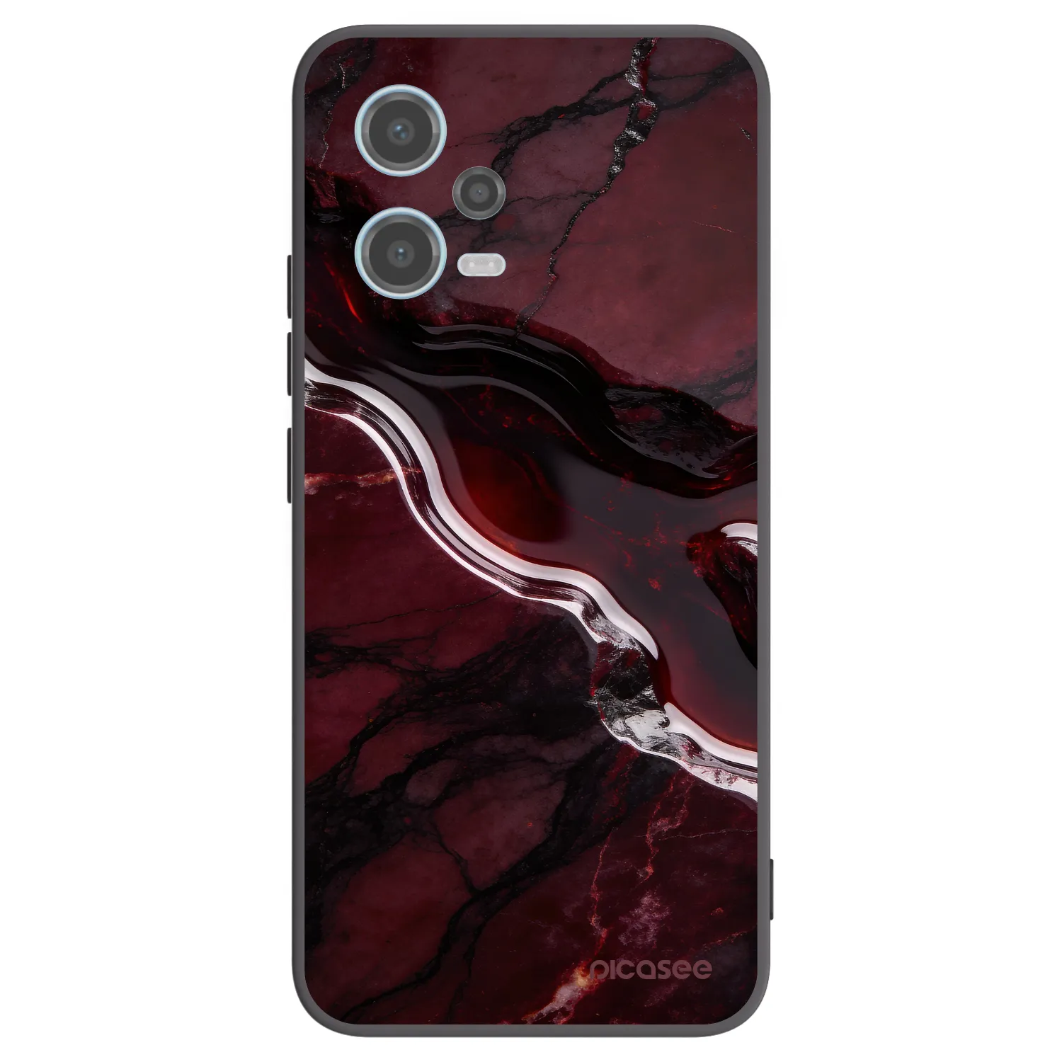 Picasee Xiaomi Redmi Note 12 5G Hülle - Schwarzes Silikon - Cherry stone