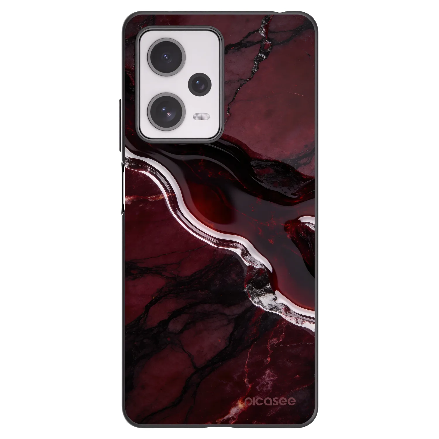 Picasee Xiaomi Redmi Note 12 Pro+ 5G Hülle - Schwarzes Silikon - Cherry stone