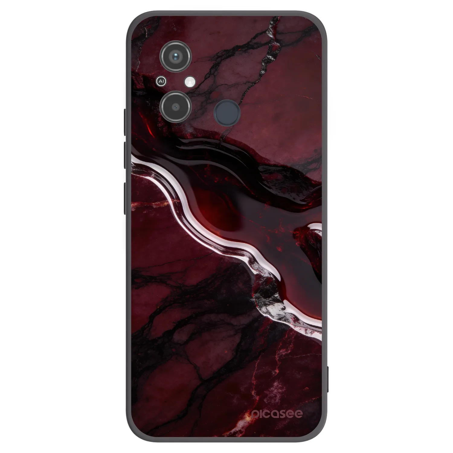 Picasee Xiaomi Redmi 12C Hülle - Schwarzes Silikon - Cherry stone