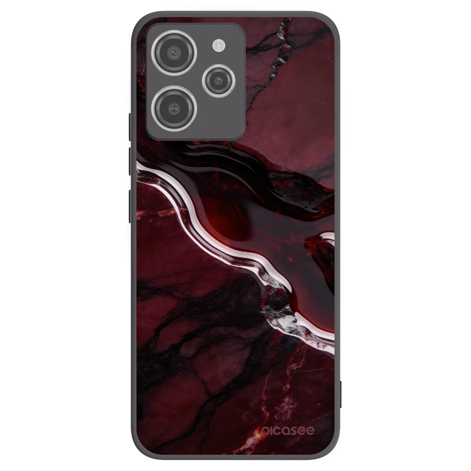 Picasee Xiaomi Redmi 12 4G Hülle - Schwarzes Silikon - Cherry stone