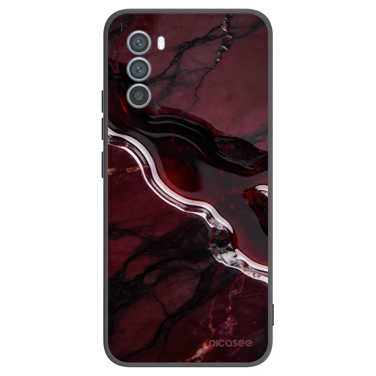 Picasee Motorola Moto G62 Hülle - Schwarzes Silikon - Cherry stone
