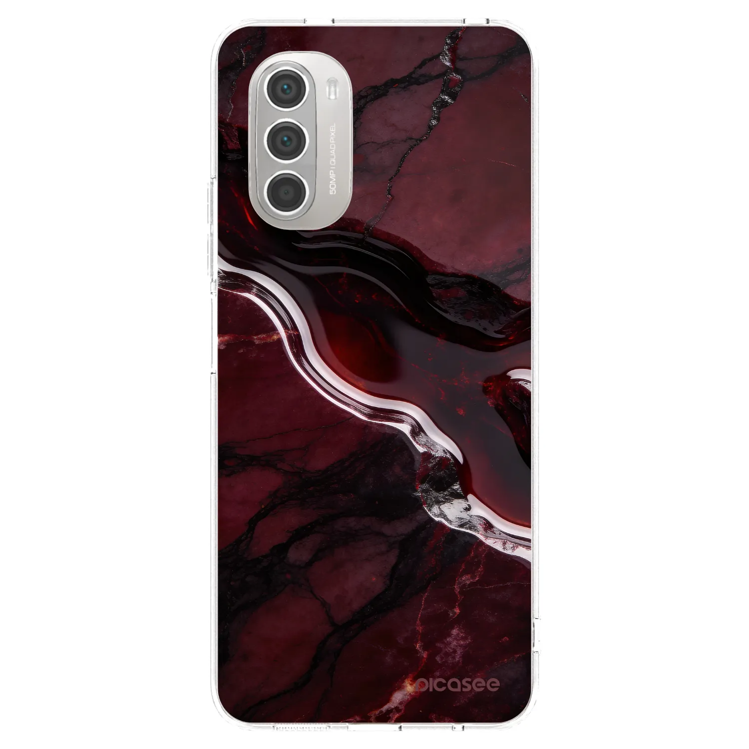 Picasee Motorola Moto G51 Hülle - Transparentes Silikon - Cherry stone