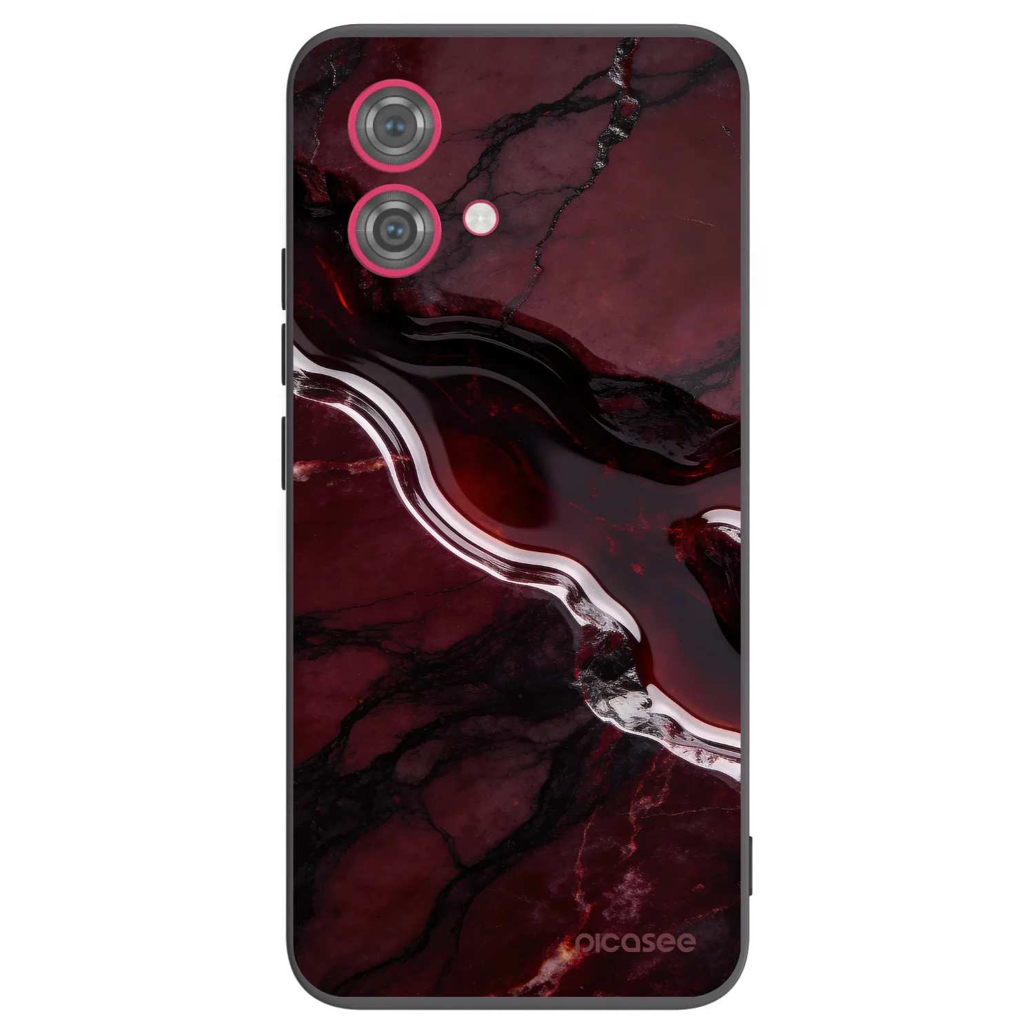 Picasee Motorola Moto G84 5G Hülle - Schwarzes Silikon - Cherry stone