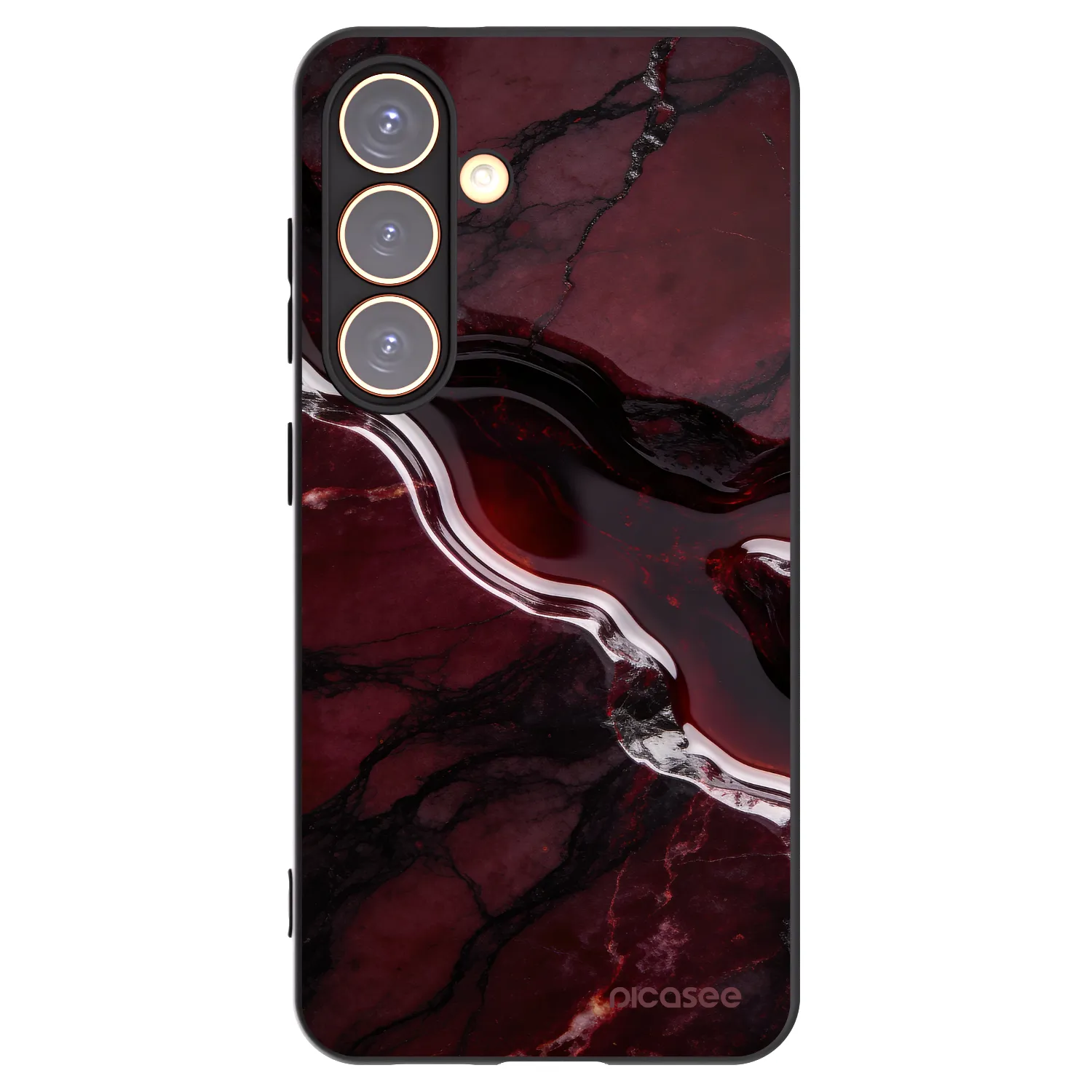 Picasee Samsung Galaxy S24 S921B 5G Hülle - Schwarzes Silikon - Cherry stone