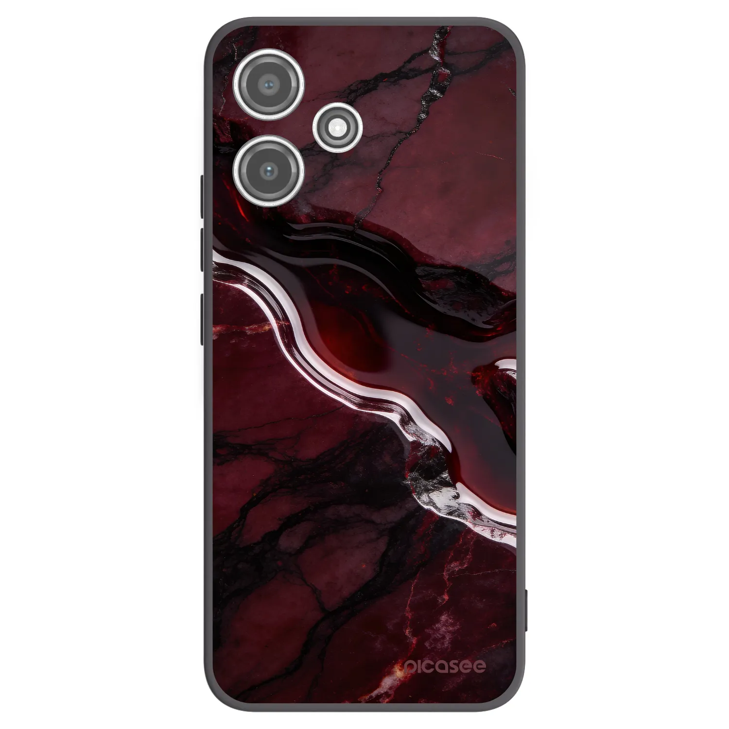 Picasee Xiaomi Redmi 12 5G Hülle - Schwarzes Silikon - Cherry stone