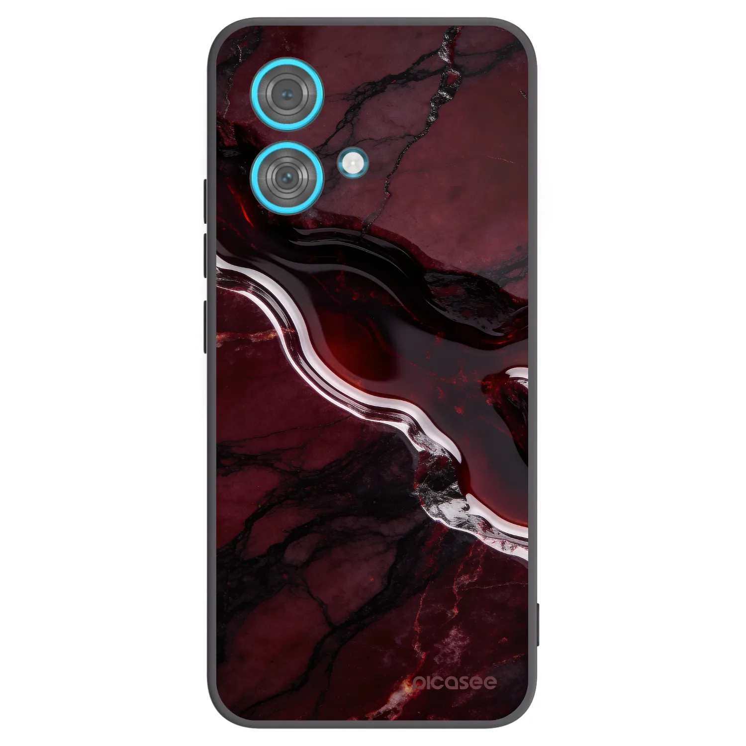 Picasee Motorola Edge 40 Neo Hülle - Schwarzes Silikon - Cherry stone