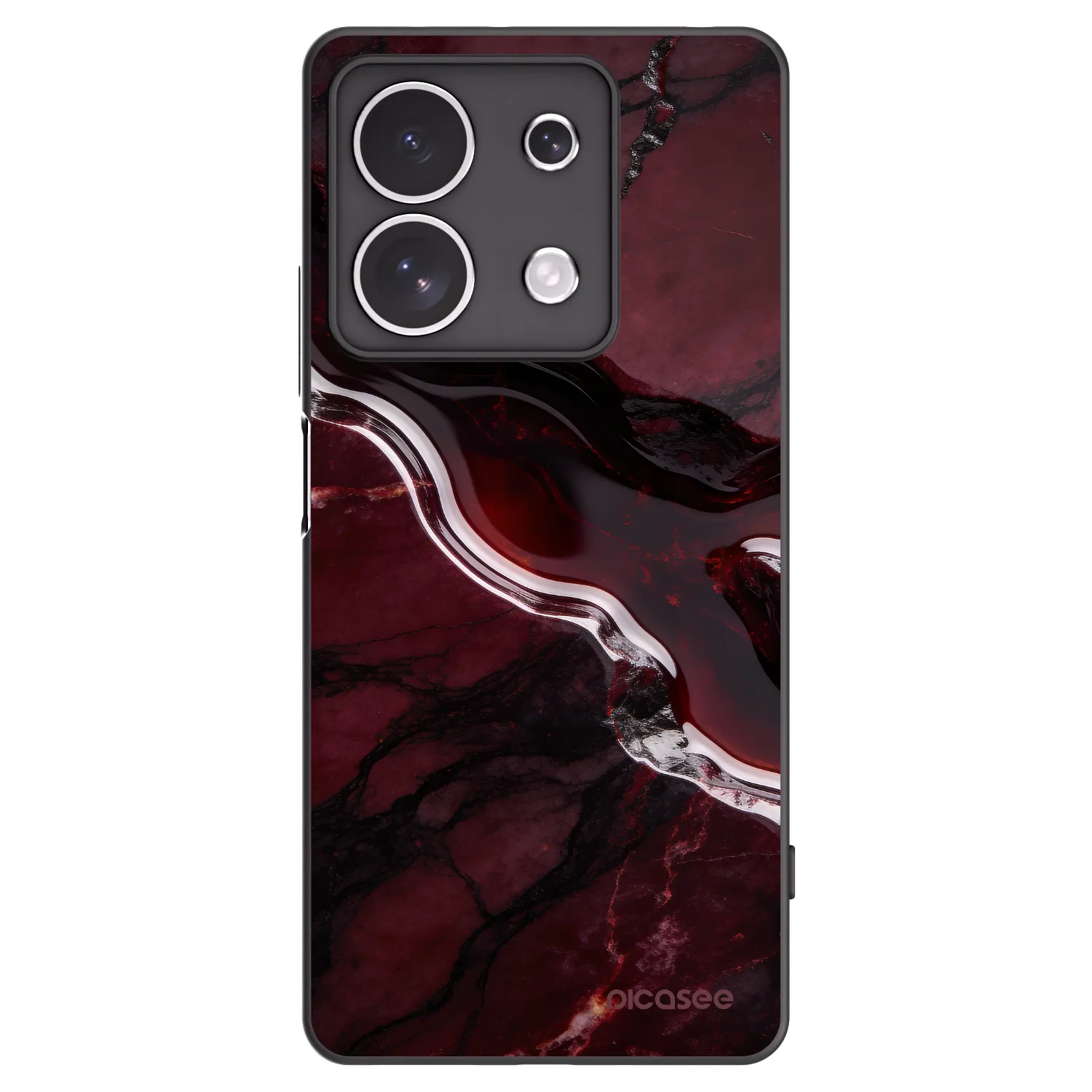 Picasee Xiaomi Redmi Note 13 4G Hülle - Schwarzes Silikon - Cherry stone