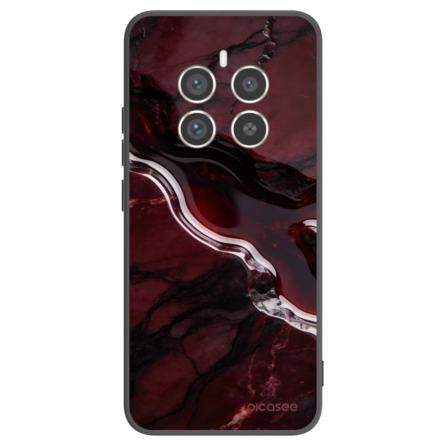 Picasee Realme 12 Pro 5G Hülle - Schwarzes Silikon - Cherry stone