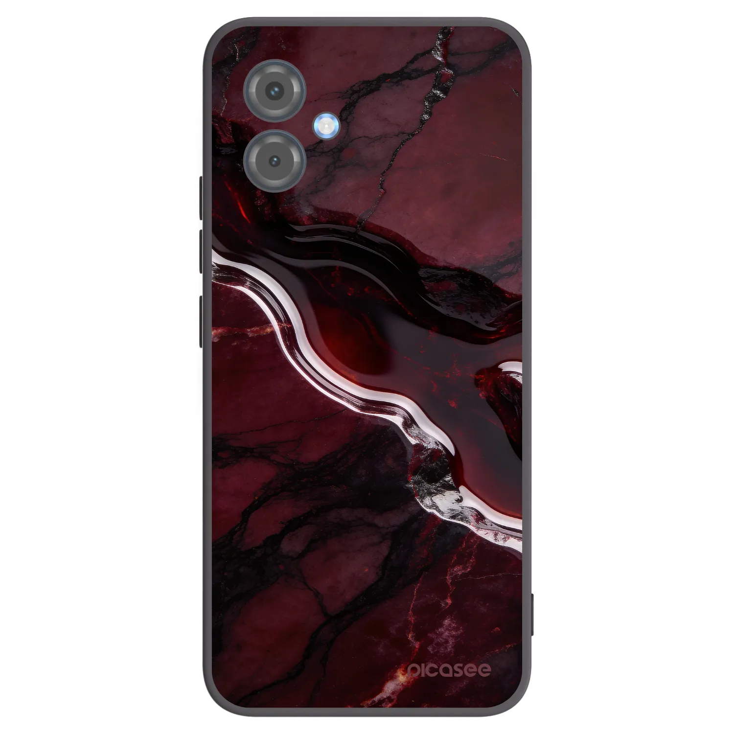 Picasee Motorola Moto G14 Hülle - Schwarzes Silikon - Cherry stone