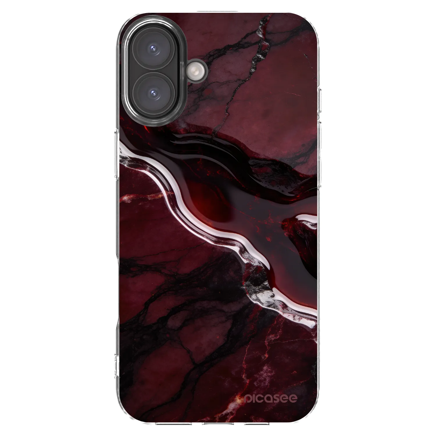 Picasee Apple iPhone 16 Plus Hülle - Transparentes Silikon - Cherry stone