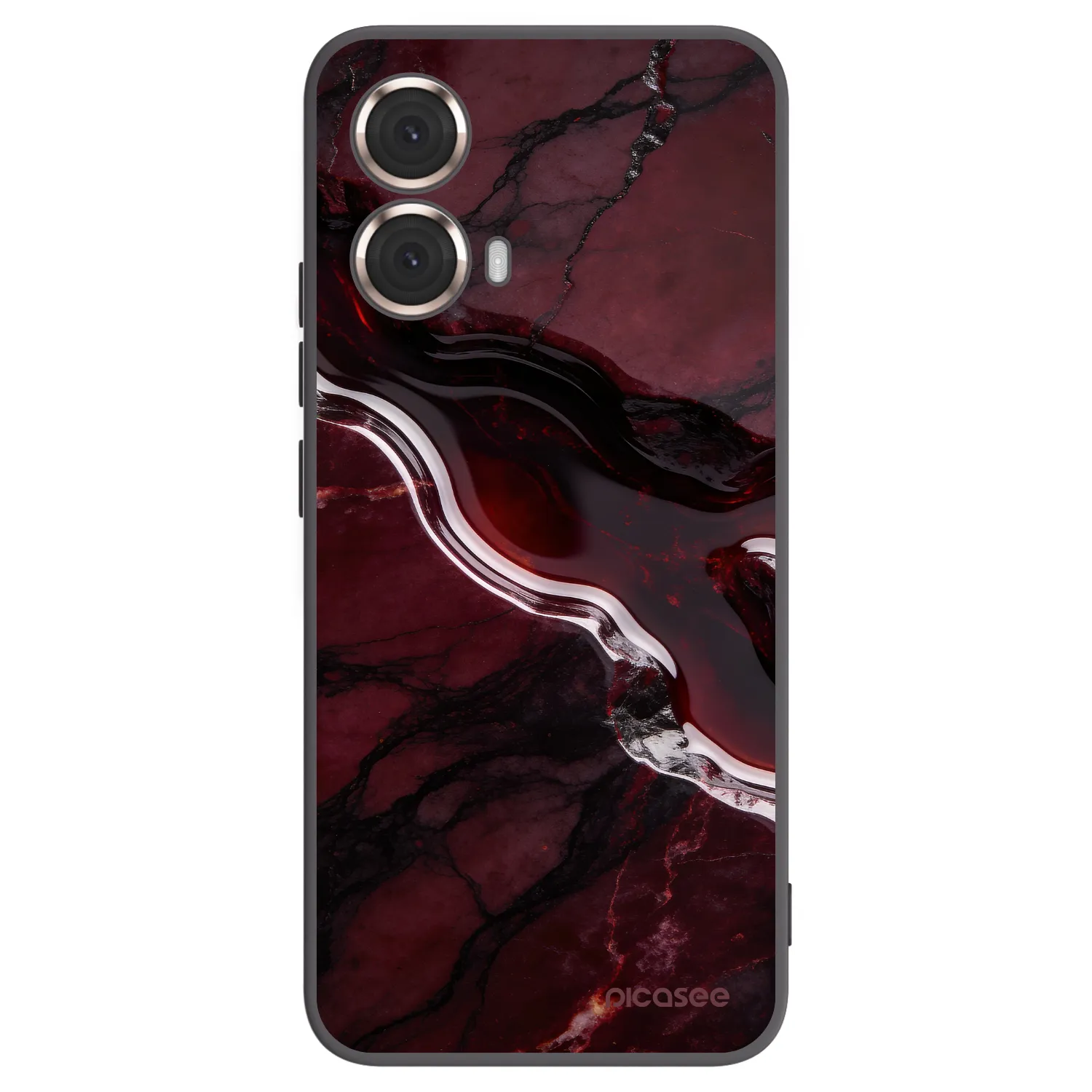 Picasee Motorola Moto G85 Hülle - Schwarzes Silikon - Cherry stone