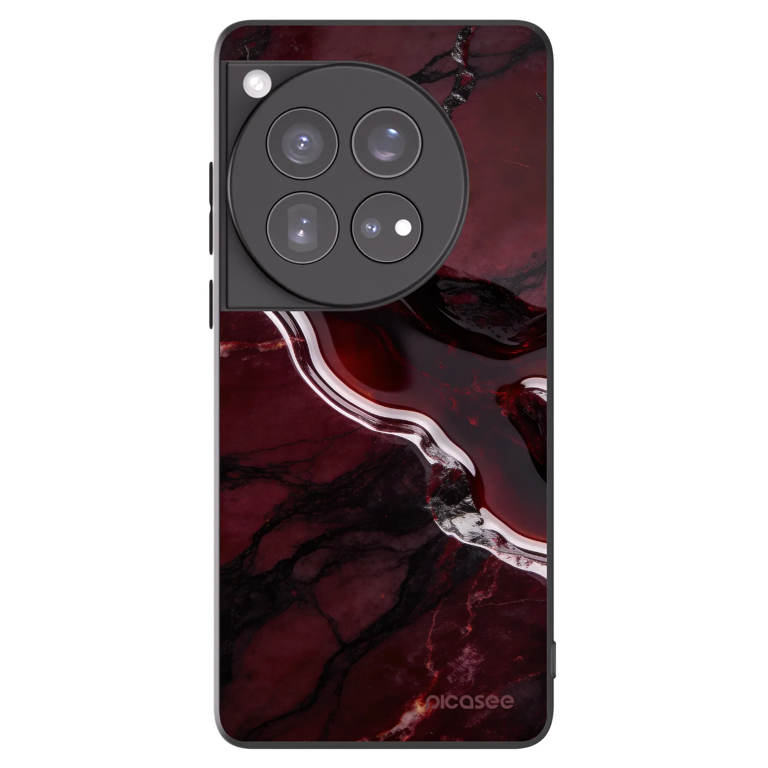 Picasee OnePlus 12 5G Hülle - Schwarzes Silikon - Cherry stone