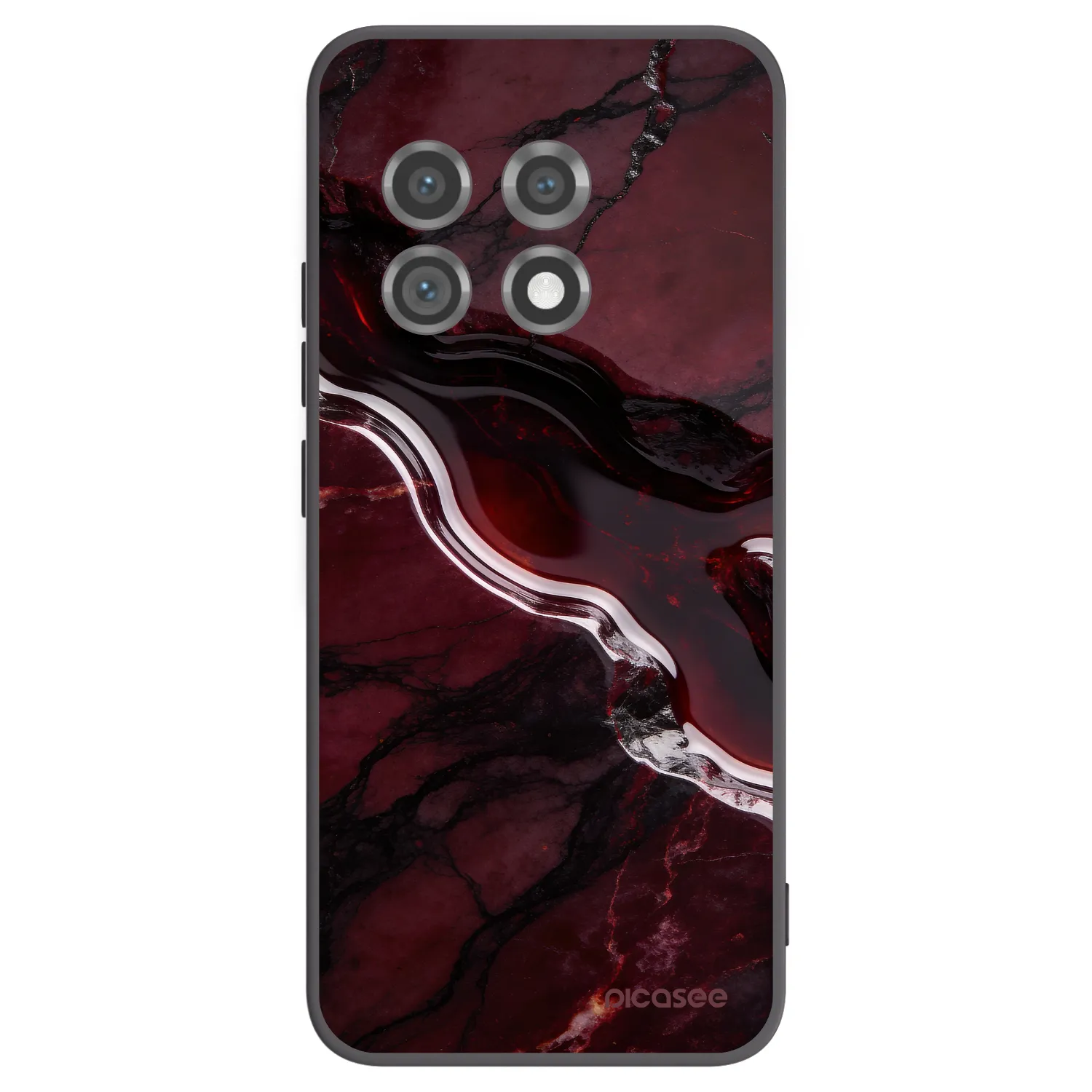 Picasee OnePlus 11 5G Hülle - Schwarzes Silikon - Cherry stone