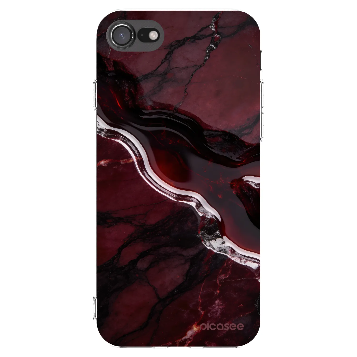 Picasee Apple iPhone 7 Hülle - Transparentes Silikon - Cherry stone