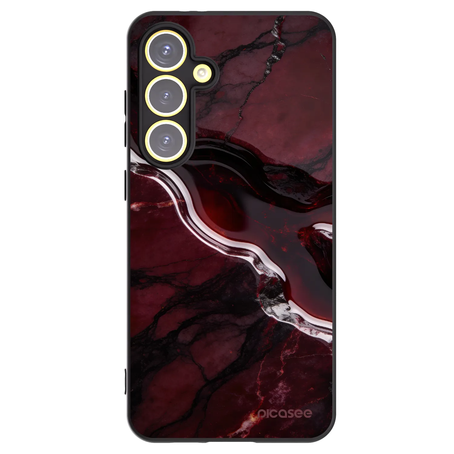 Picasee Samsung Galaxy S24 FE S721B Hülle - Schwarzes Silikon - Cherry stone