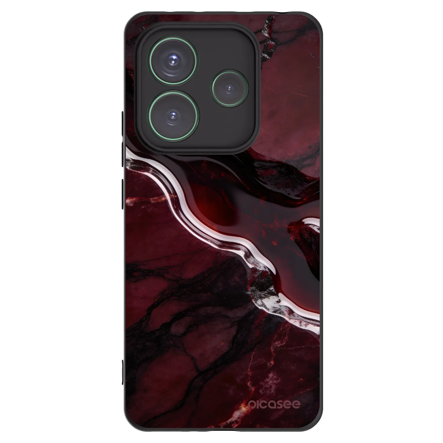 Picasee Xiaomi Redmi Note 14 5G Hülle - Schwarzes Silikon - Cherry stone