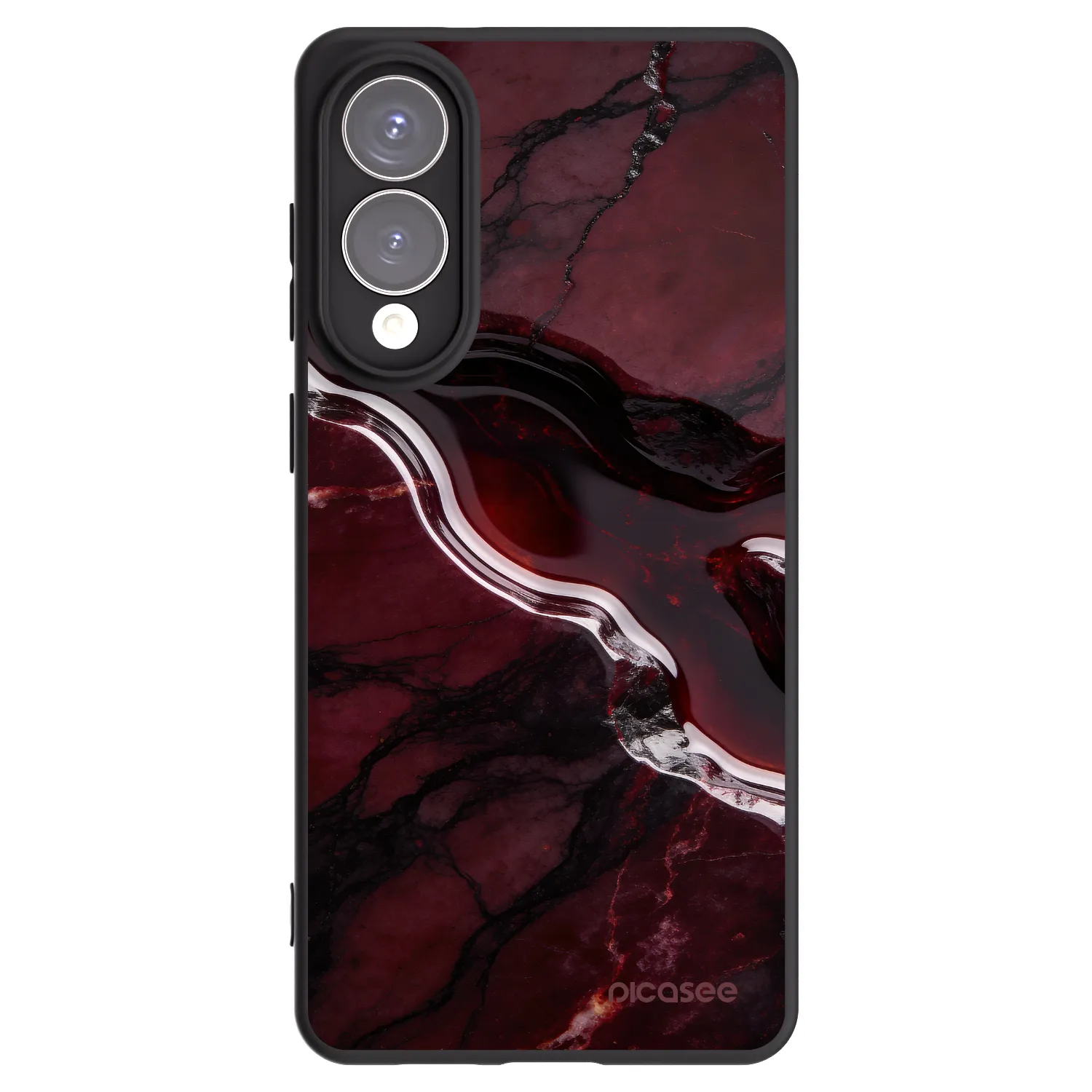 Picasee Samsung Galaxy S25 Edge 5G Hülle - Schwarzes Silikon - Cherry stone
