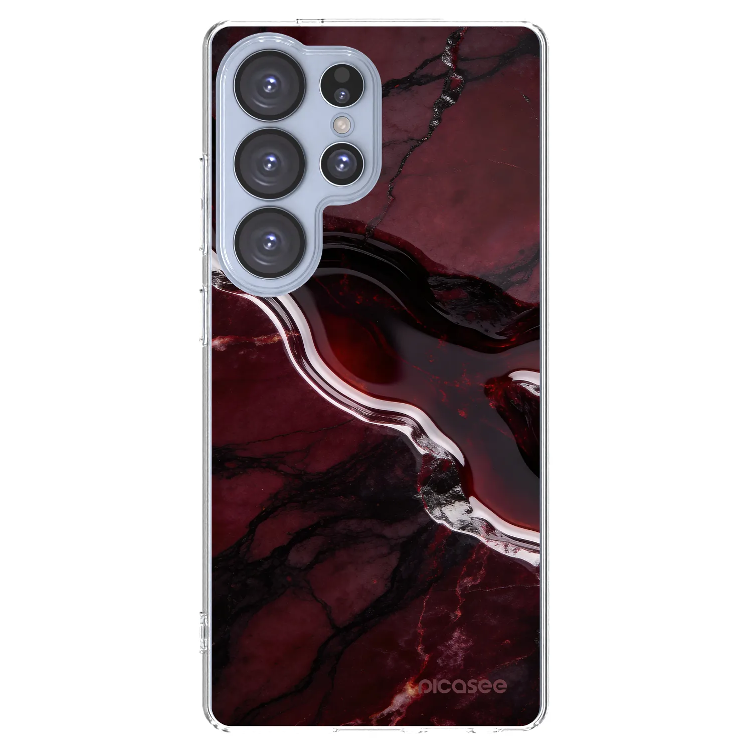 Picasee Samsung Galaxy S25 Ultra 5G Hülle - Transparentes Silikon - Cherry stone