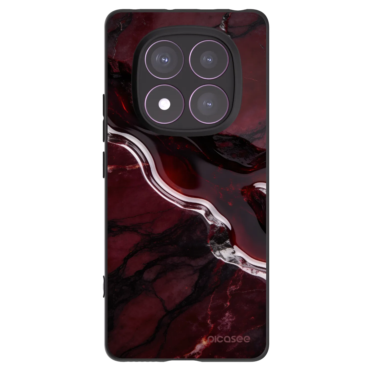 Picasee Xiaomi Redmi Note 14 Pro 4G Hülle - Schwarzes Silikon - Cherry stone