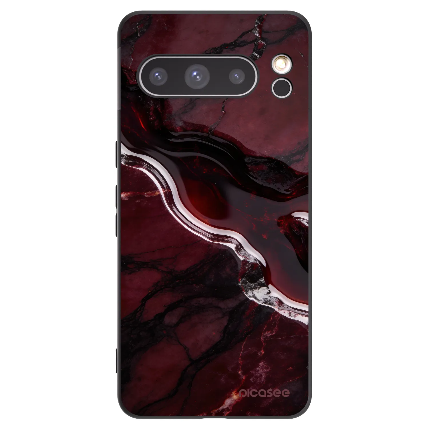 Picasee Google Pixel 8 Pro Hülle - Schwarzes Silikon - Cherry stone