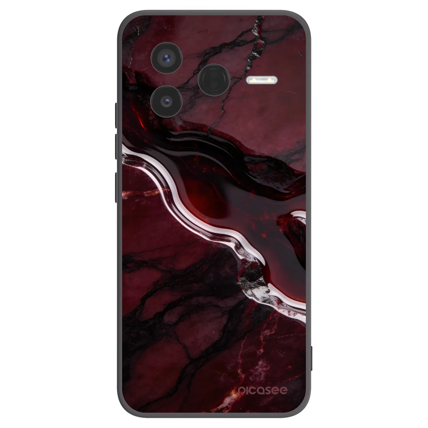 Picasee Xiaomi Poco F7 Pro 5G Hülle - Schwarzes Silikon - Cherry stone