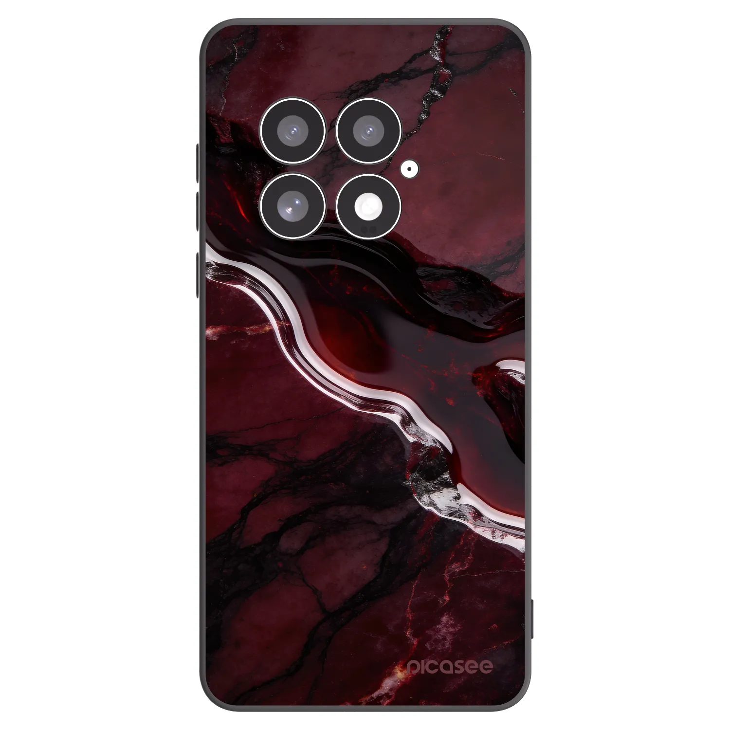 Picasee OnePlus 13 5G Hülle - Schwarzes Silikon - Cherry stone