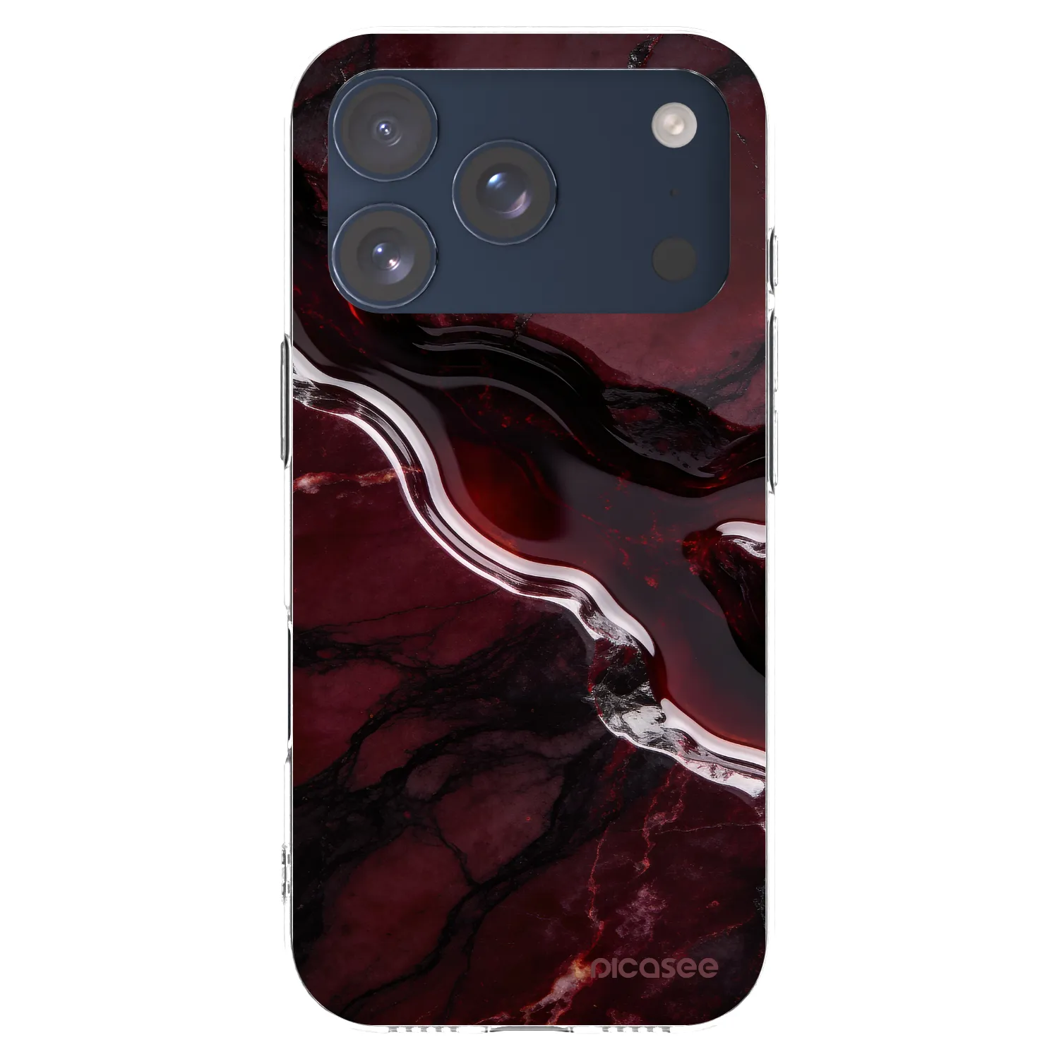 Picasee Apple iPhone 17 Pro Hülle - Transparentes Silikon - Cherry stone