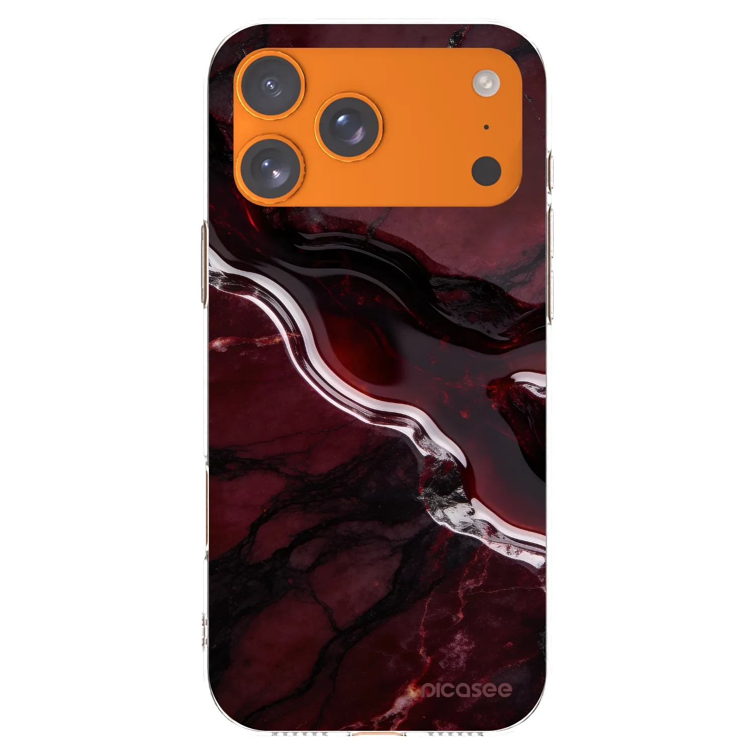 Picasee Apple iPhone 17 Pro Max Hülle - Transparentes Silikon - Cherry stone