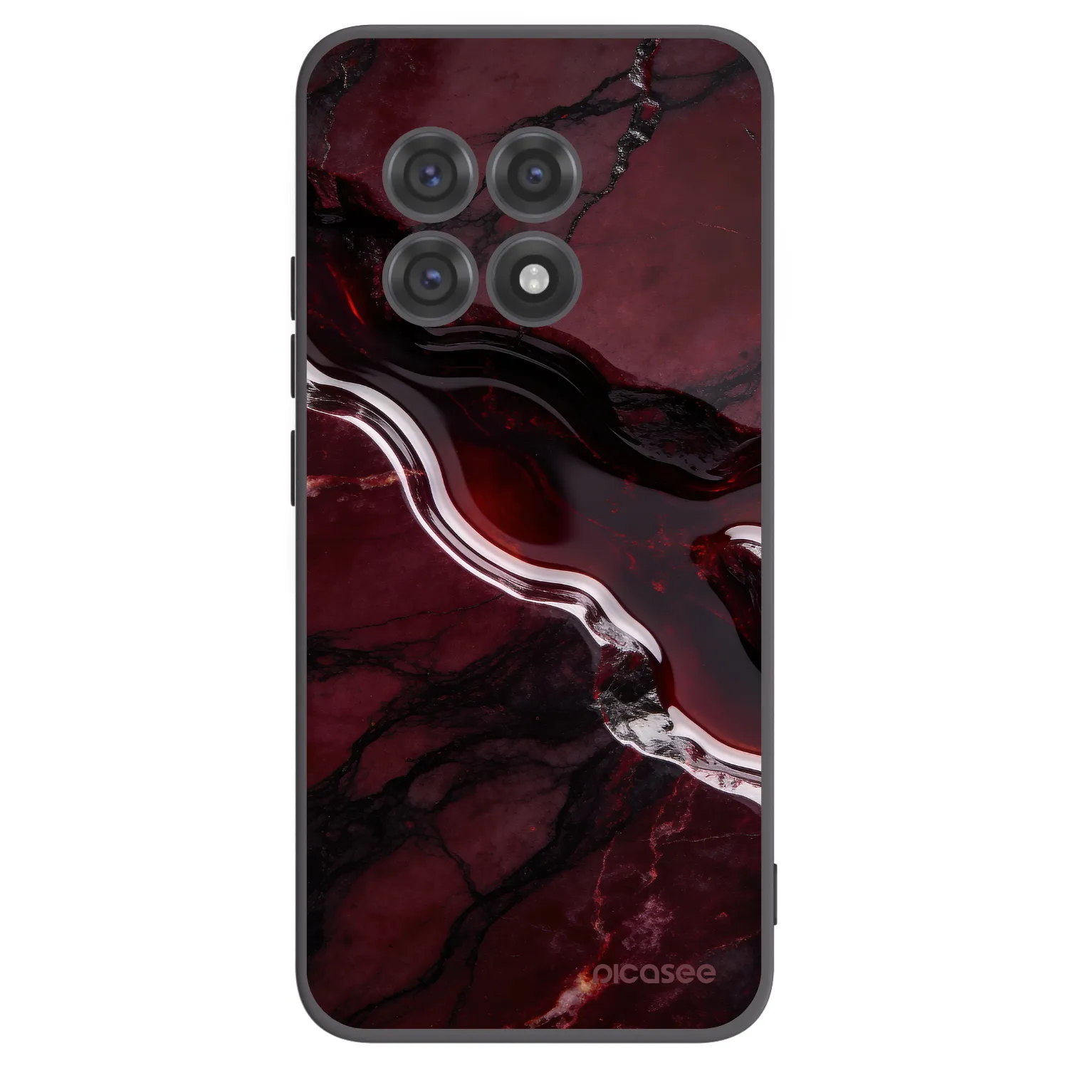 Picasee OnePlus 13R 5G Hülle - Schwarzes Silikon - Cherry stone