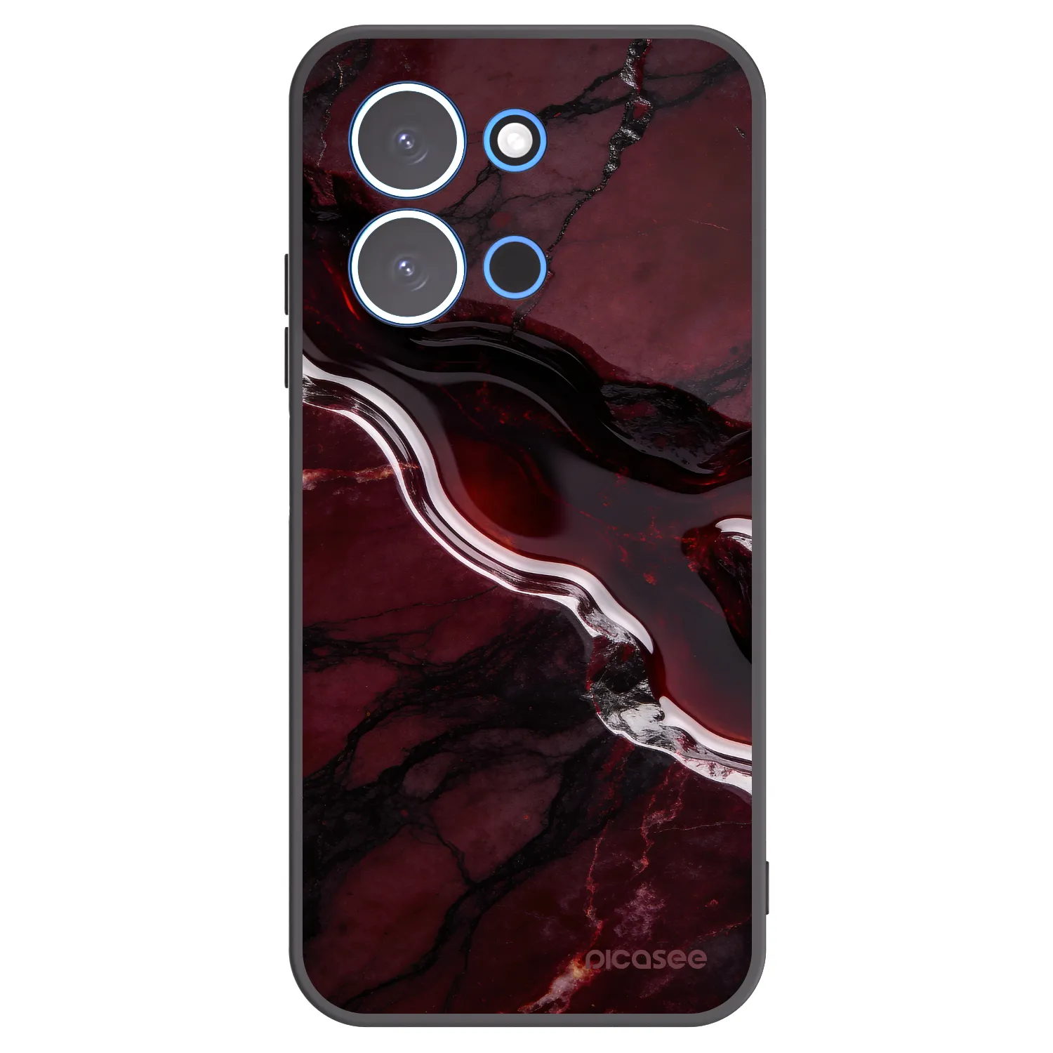 Picasee Xiaomi Redmi 15C 4G Hülle - Schwarzes Silikon - Cherry stone