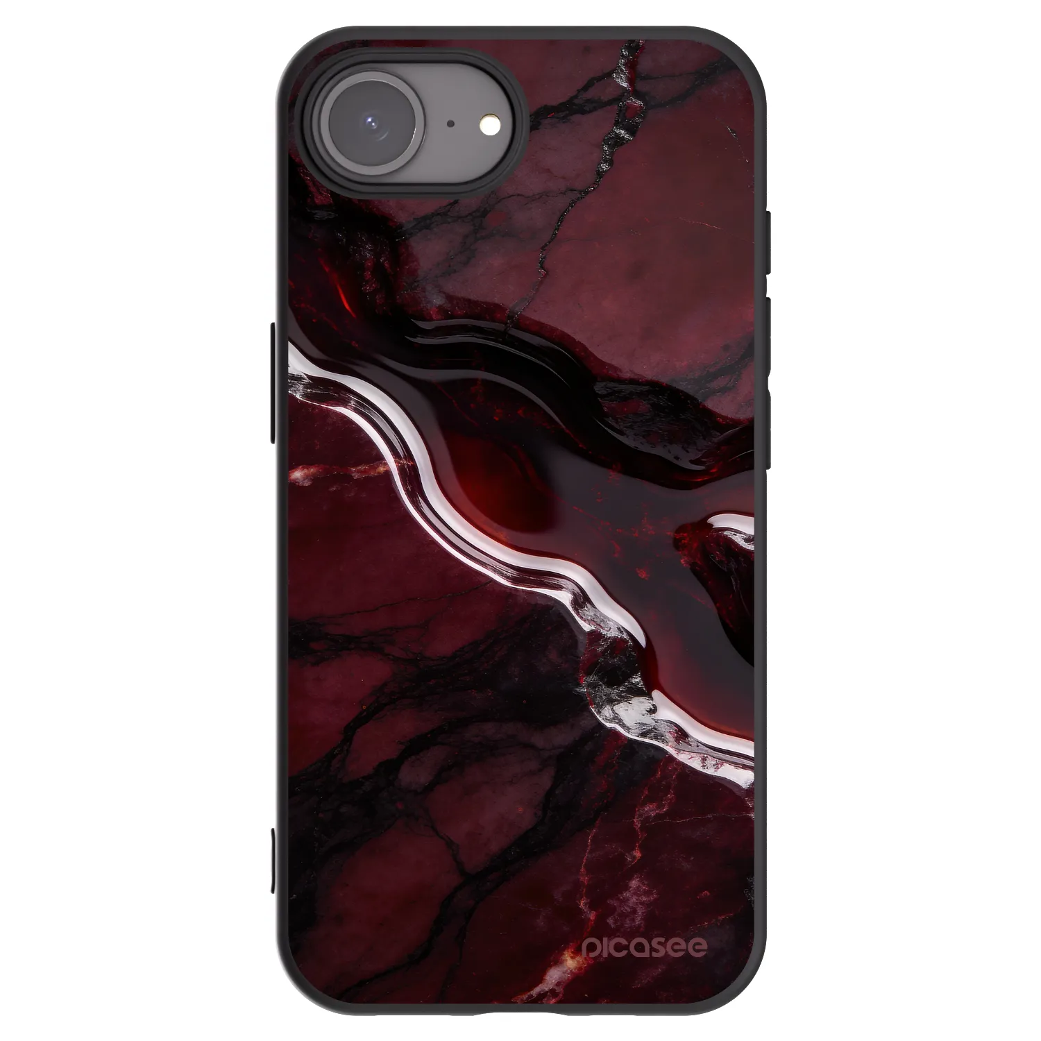 Picasee Apple iPhone 17e Hülle - Schwarzes Silikon - Cherry stone