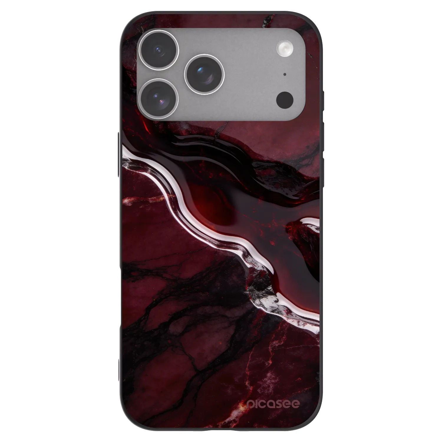 Picasee Apple iPhone 18 Pro Max Hülle - Schwarzes Silikon - Cherry stone