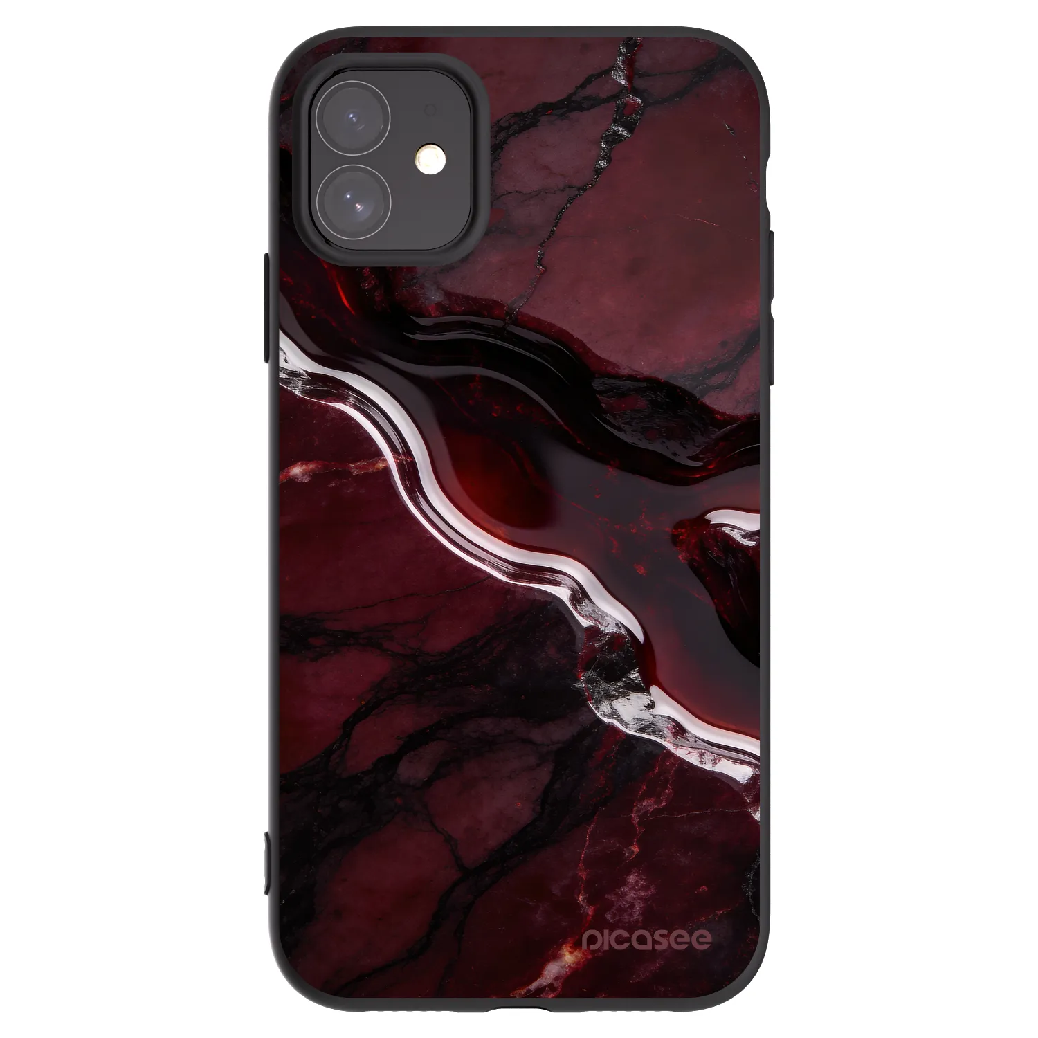 Picasee Apple iPhone 11 Hülle - Schwarzes Silikon - Cherry stone