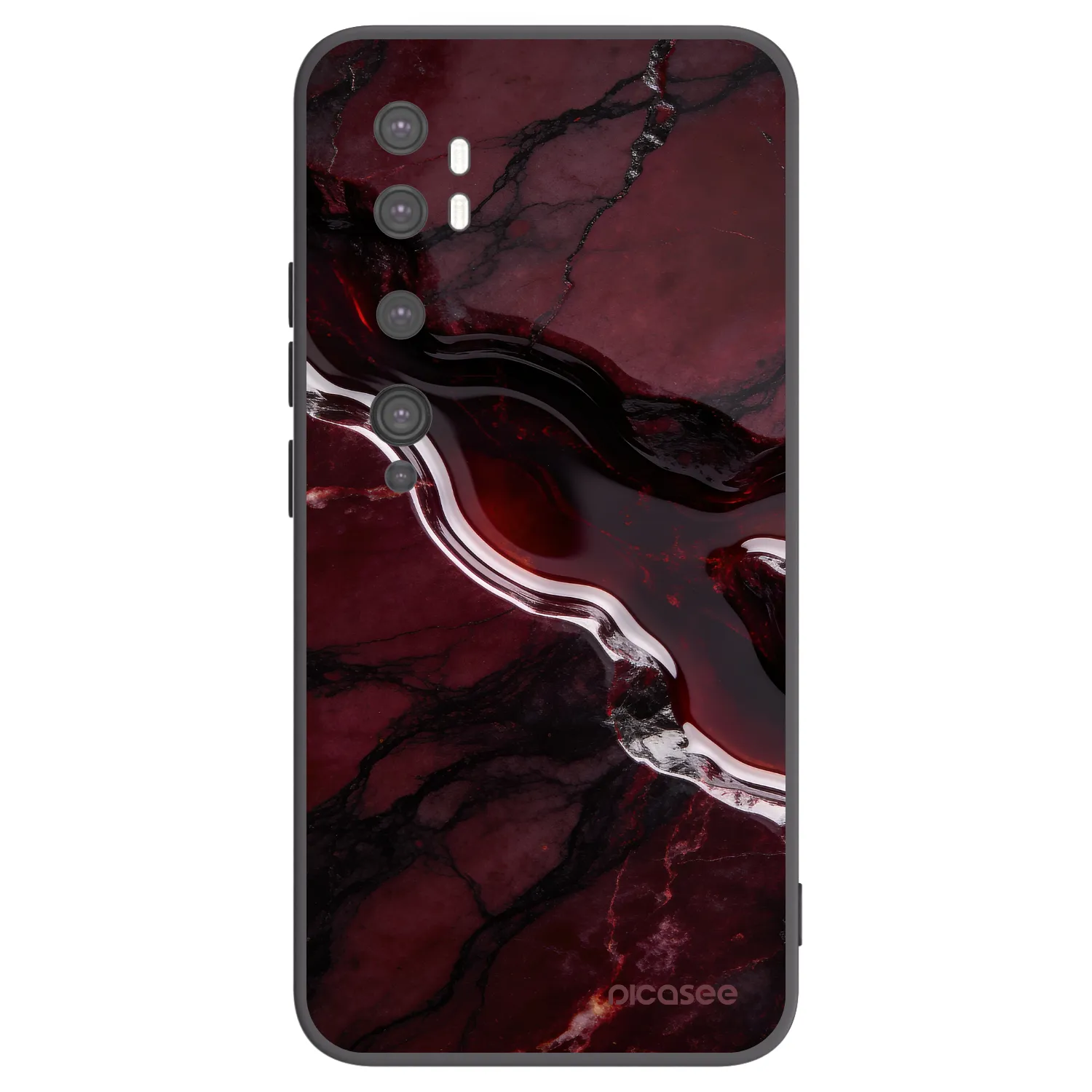 Picasee Xiaomi Mi Note 10 (Pro) Hülle - Schwarzes Silikon - Cherry stone