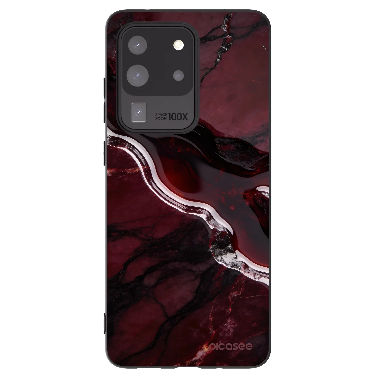 Picasee Samsung Galaxy S20 Ultra 5G G988F Hülle - Schwarzes Silikon - Cherry stone