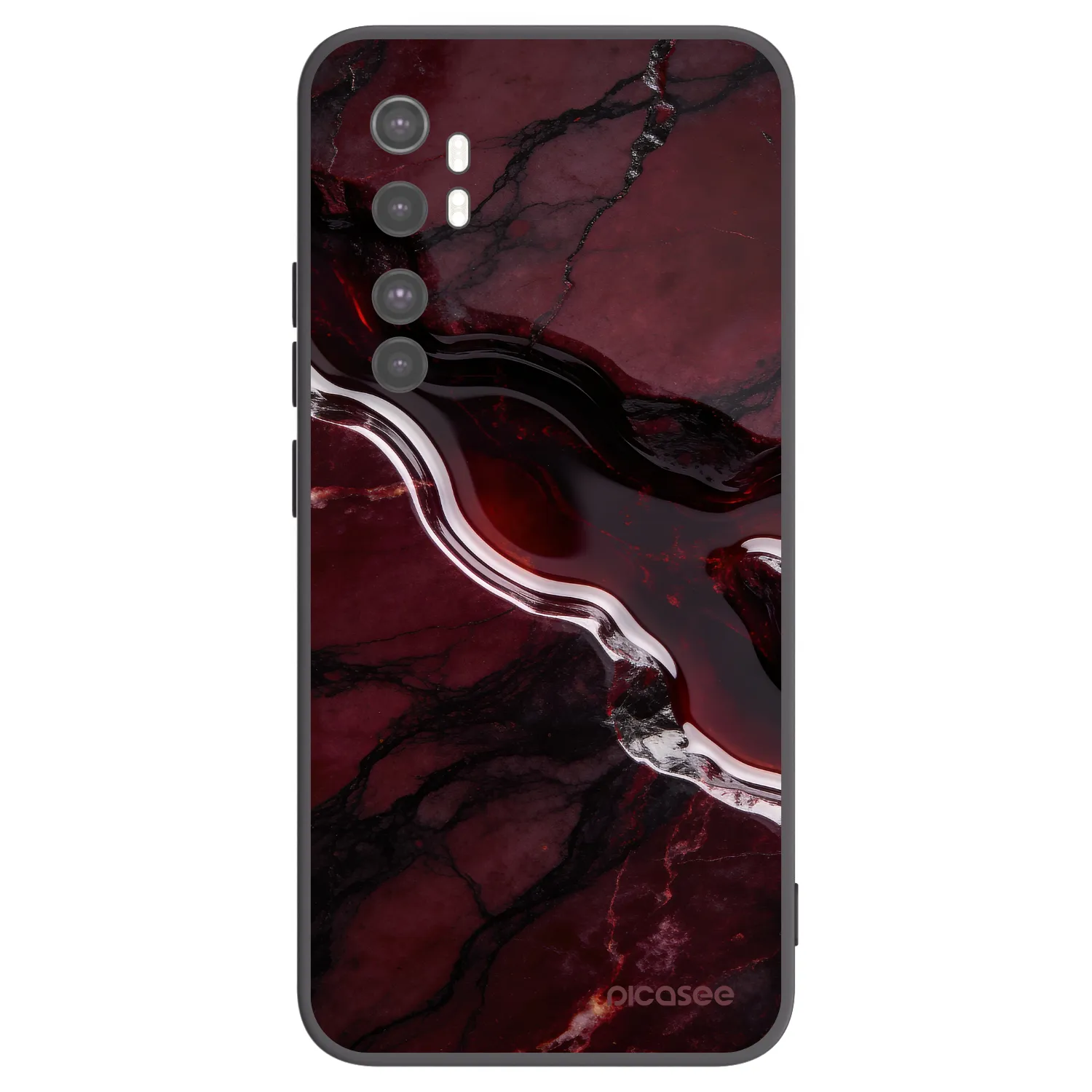 Picasee Xiaomi Mi Note 10 Lite Hülle - Schwarzes Silikon - Cherry stone