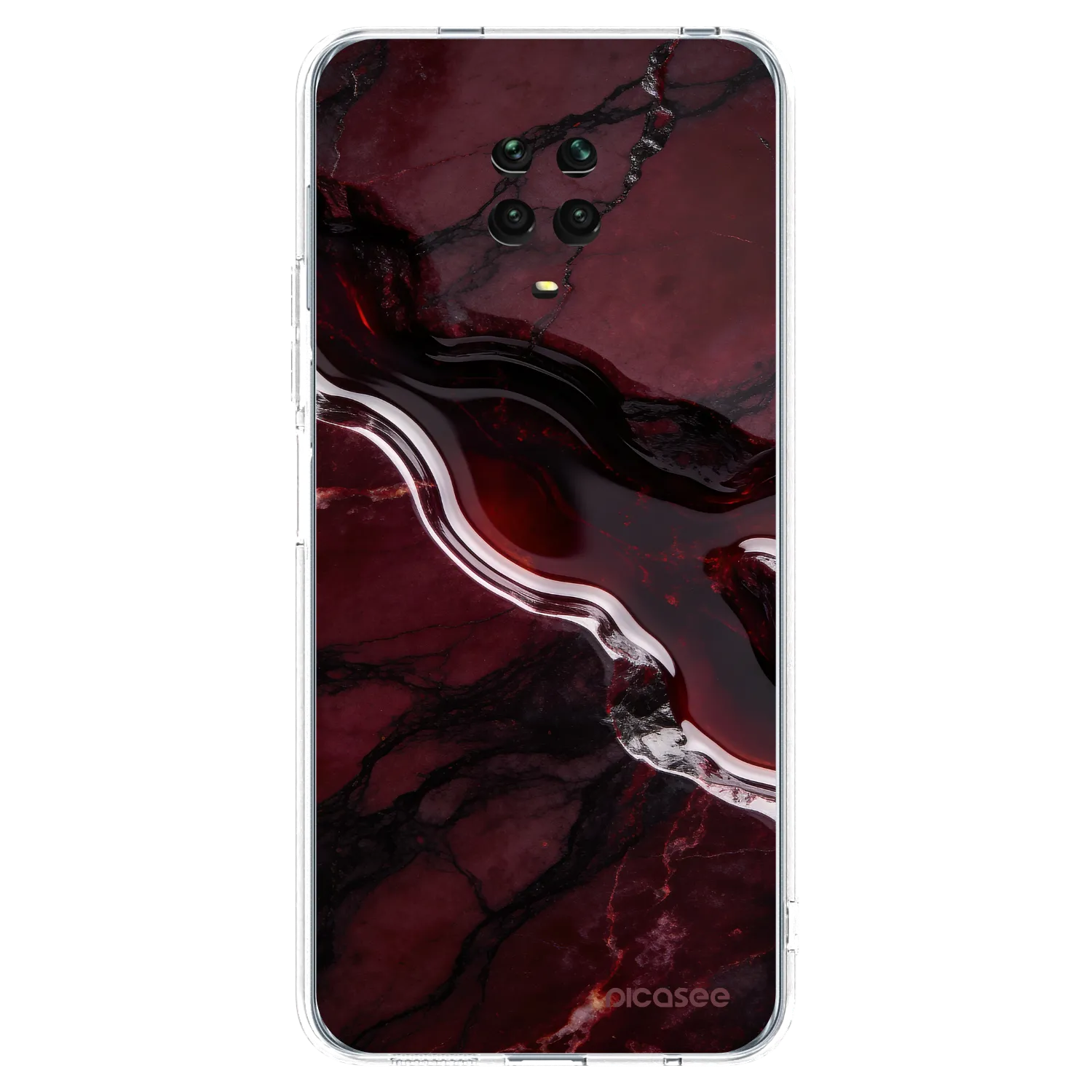Picasee Xiaomi Redmi Note 9S Hülle - Transparentes Silikon - Cherry stone