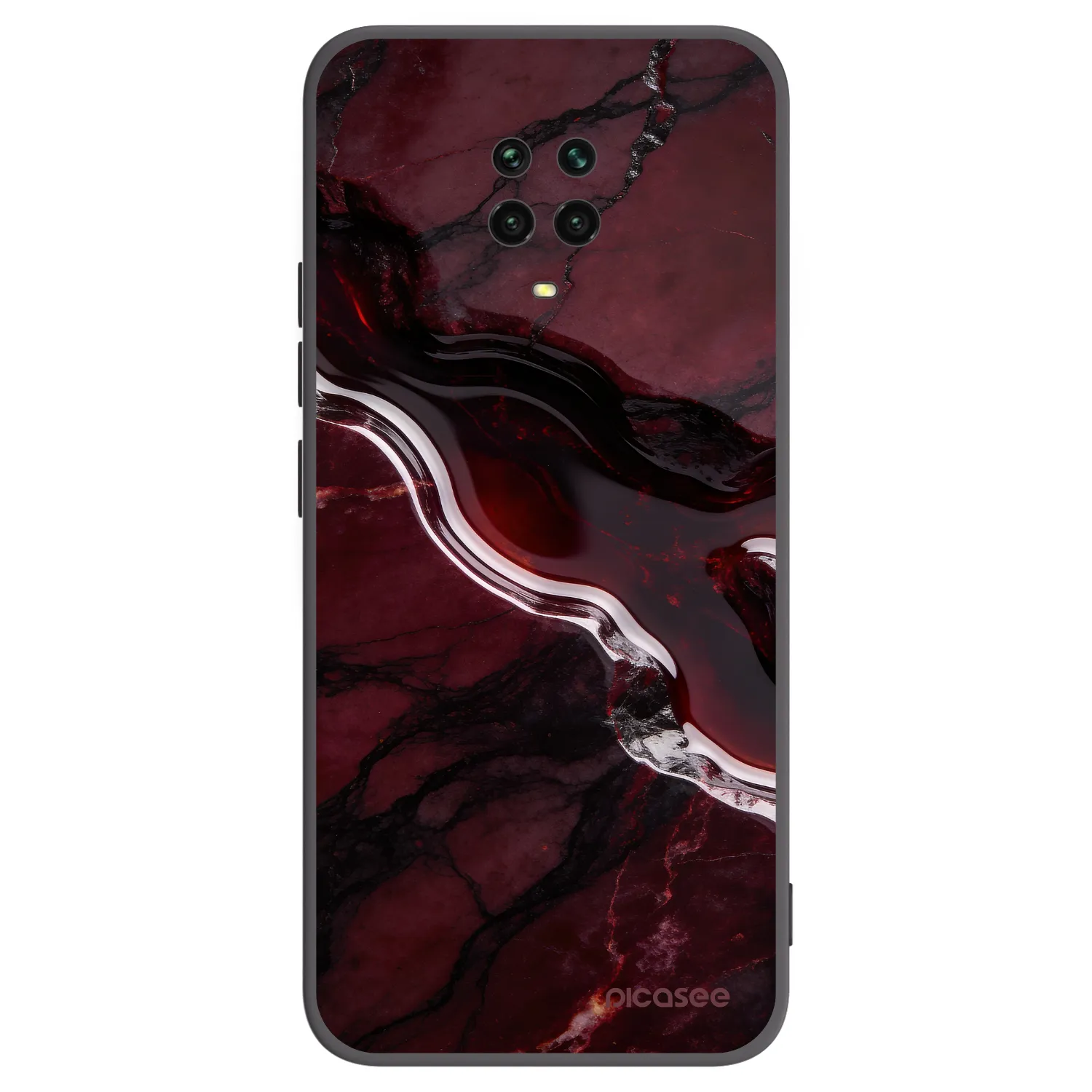 Picasee Xiaomi Redmi Note 9S Hülle - Schwarzes Silikon - Cherry stone