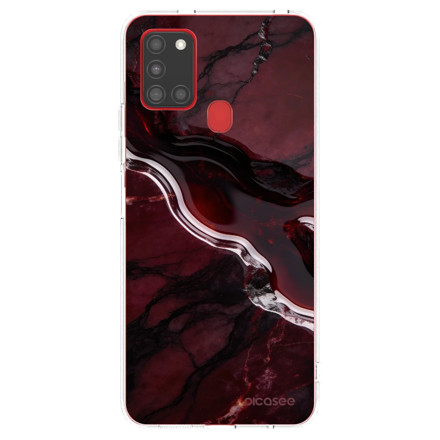 Picasee Samsung Galaxy A21s Hülle - Transparentes Silikon - Cherry stone