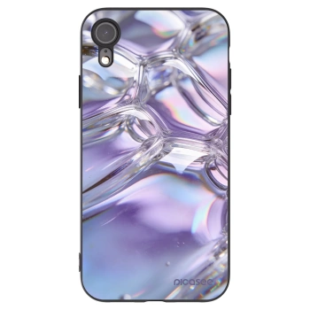 Picasee Apple iPhone XR Hülle - Schwarzes Silikon - Iridescent bubbles