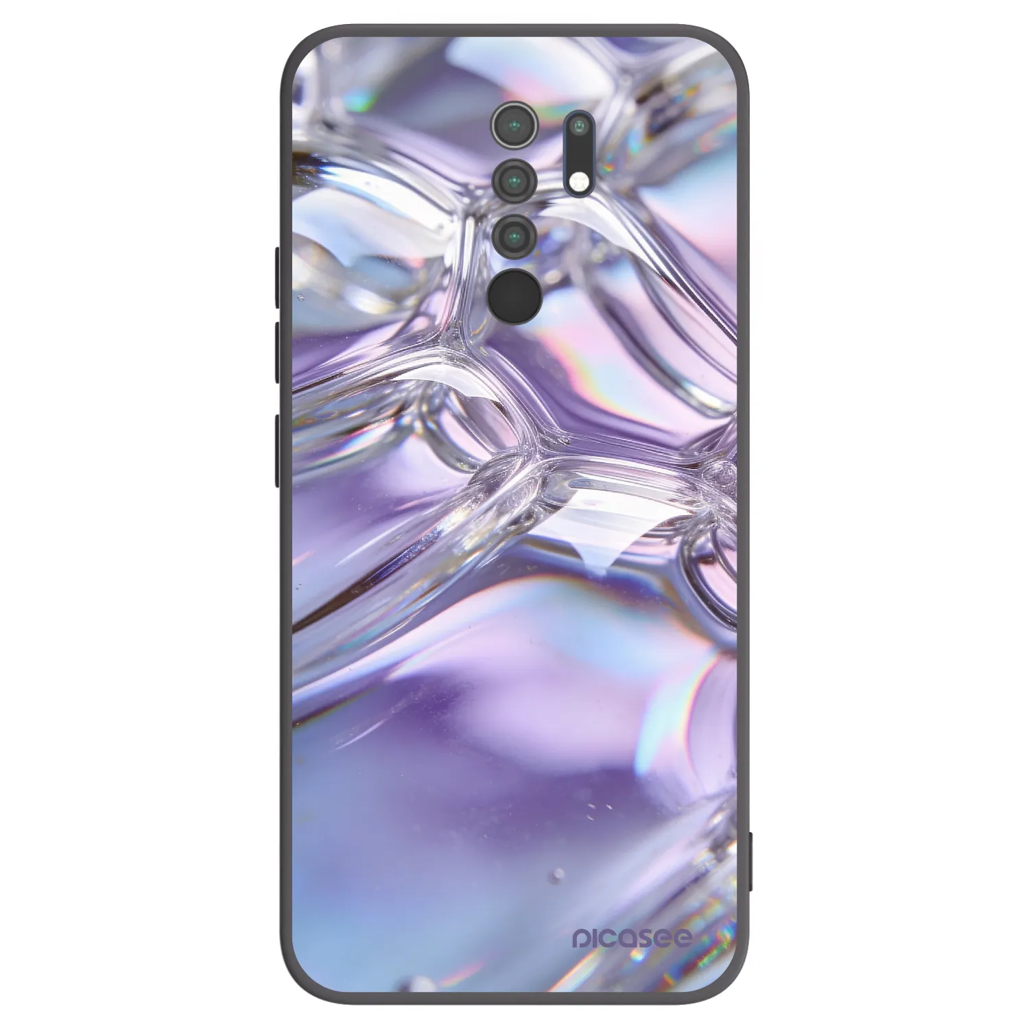 Picasee Xiaomi Redmi 9 Hülle - Schwarzes Silikon - Iridescent bubbles